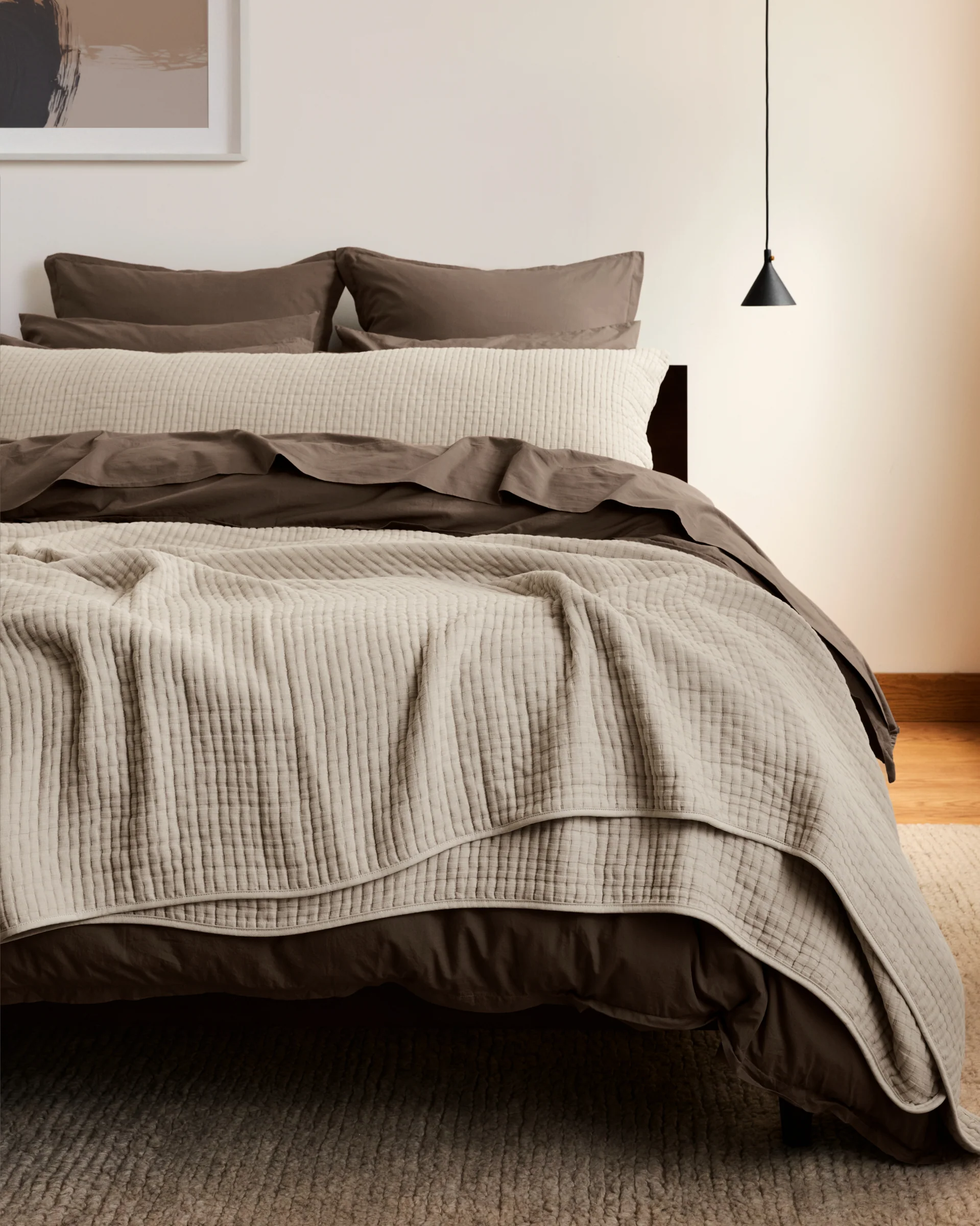 Percale Duvet Cover Set - Warm Grey TW/XL - Image 4