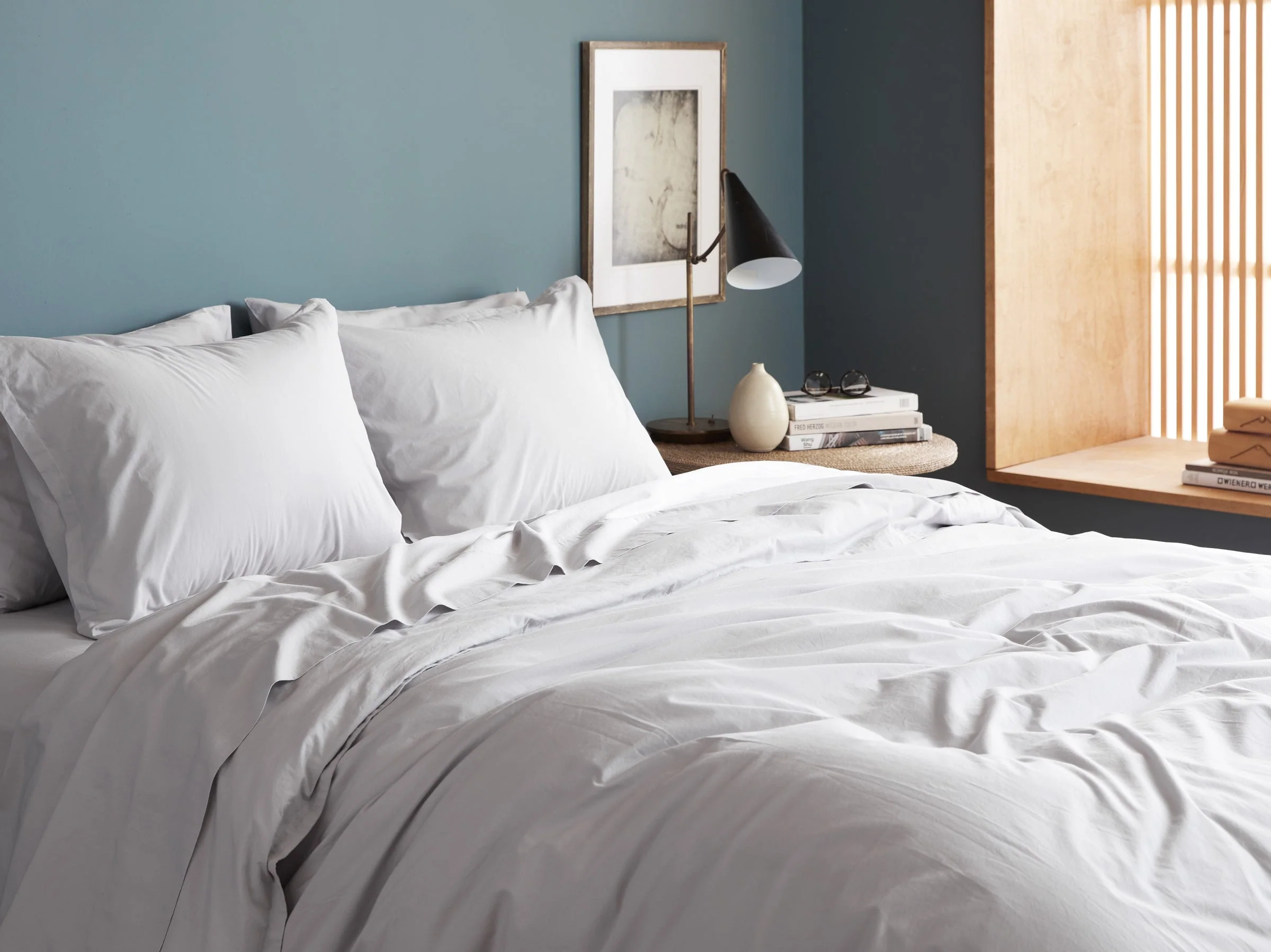 Percale Fitted Sheet (Light Grey) - Image 4