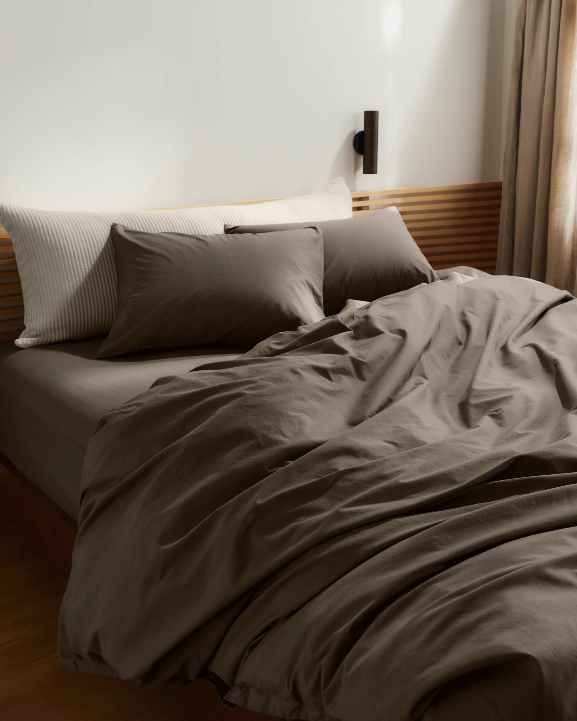 Percale Pillowcase Set (Warm Grey) - Image 4