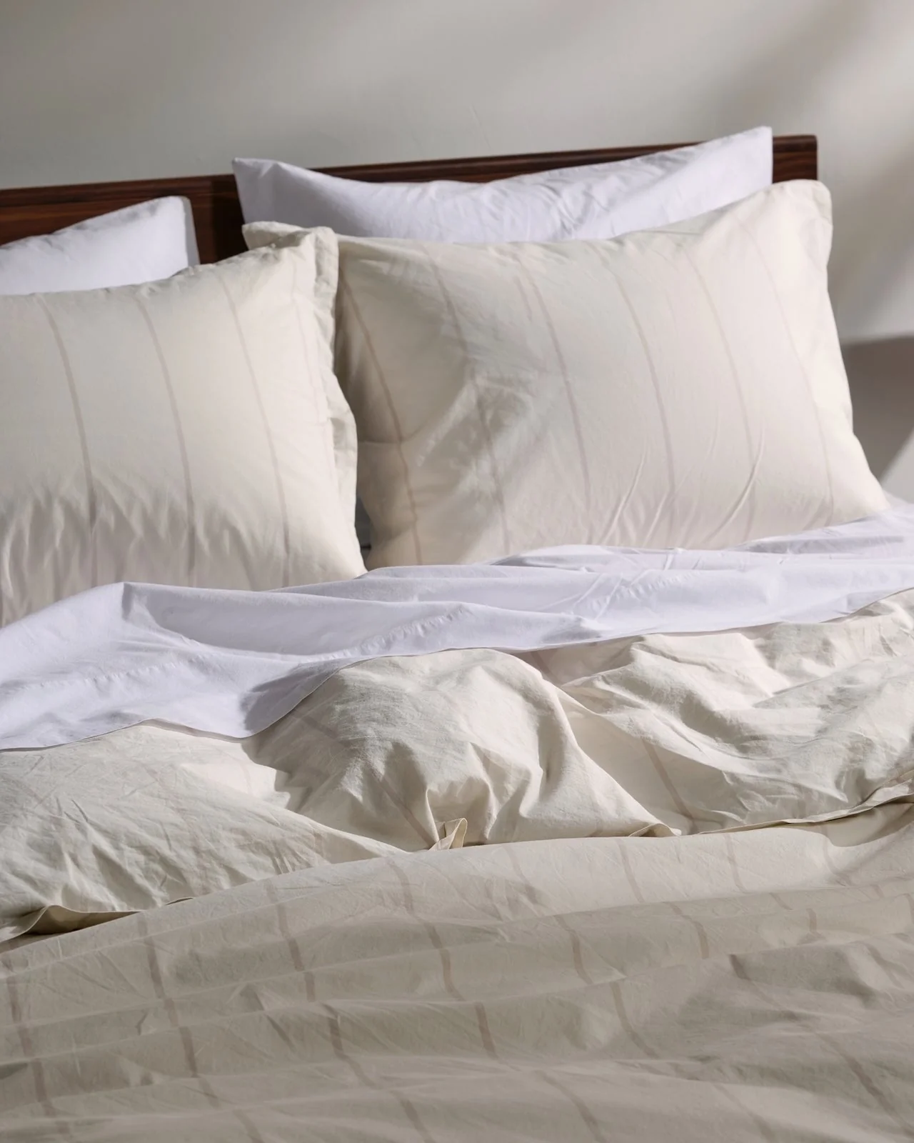 Percale Sham Set (Bone Stripe) - Image 4