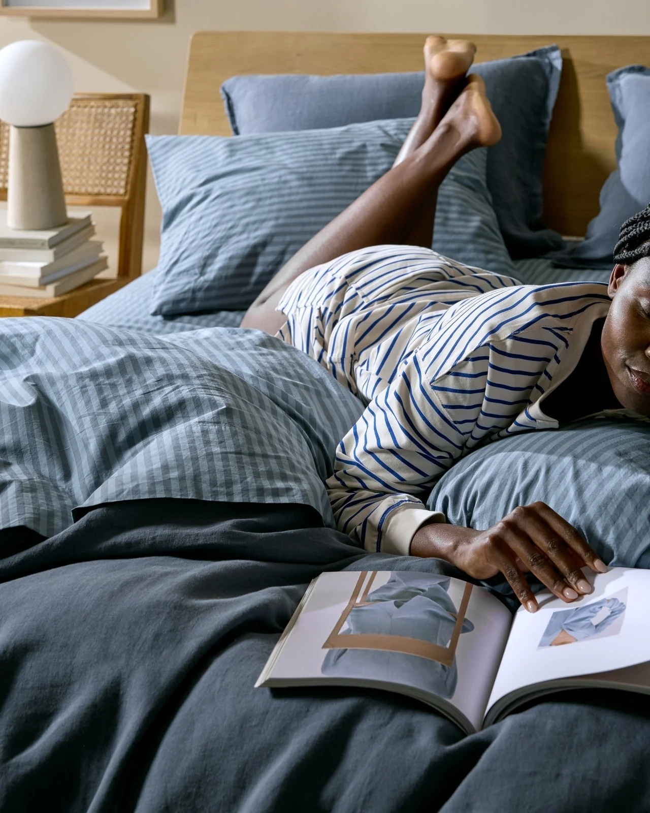 Percale Sheet Set - Dusk Stripe TW/XL - Image 4