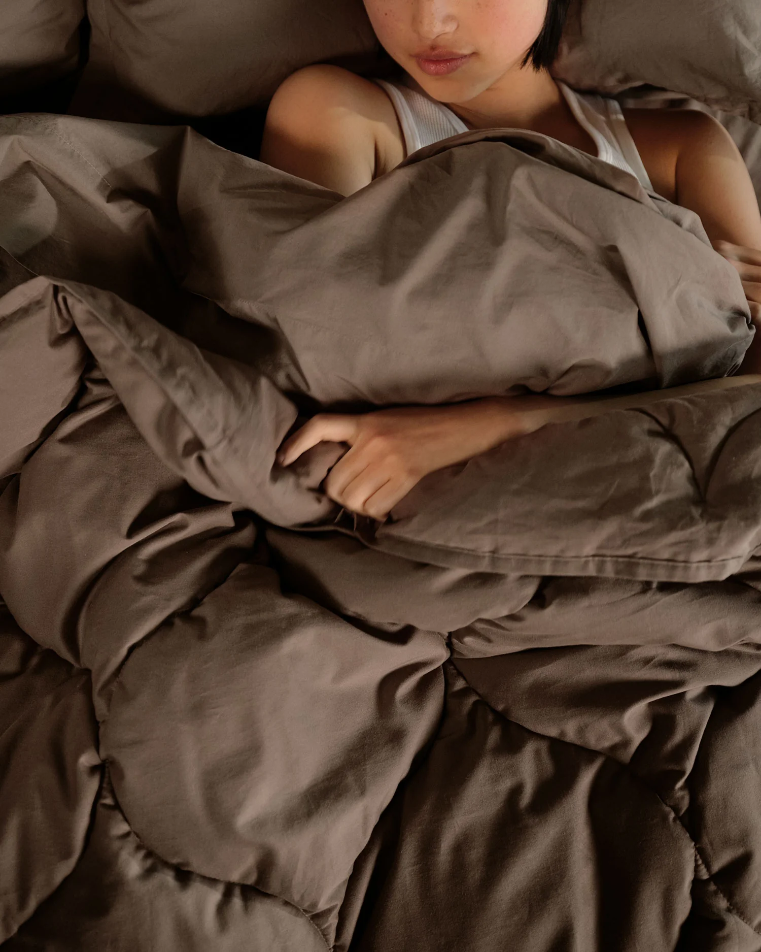 Percale Sheet Set - Warm Grey TW/XL - Image 4