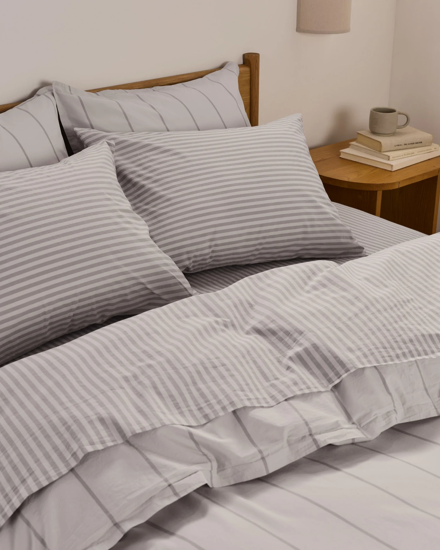 Percale Sheet Set - Pebble Stripe F/Q - Image 4