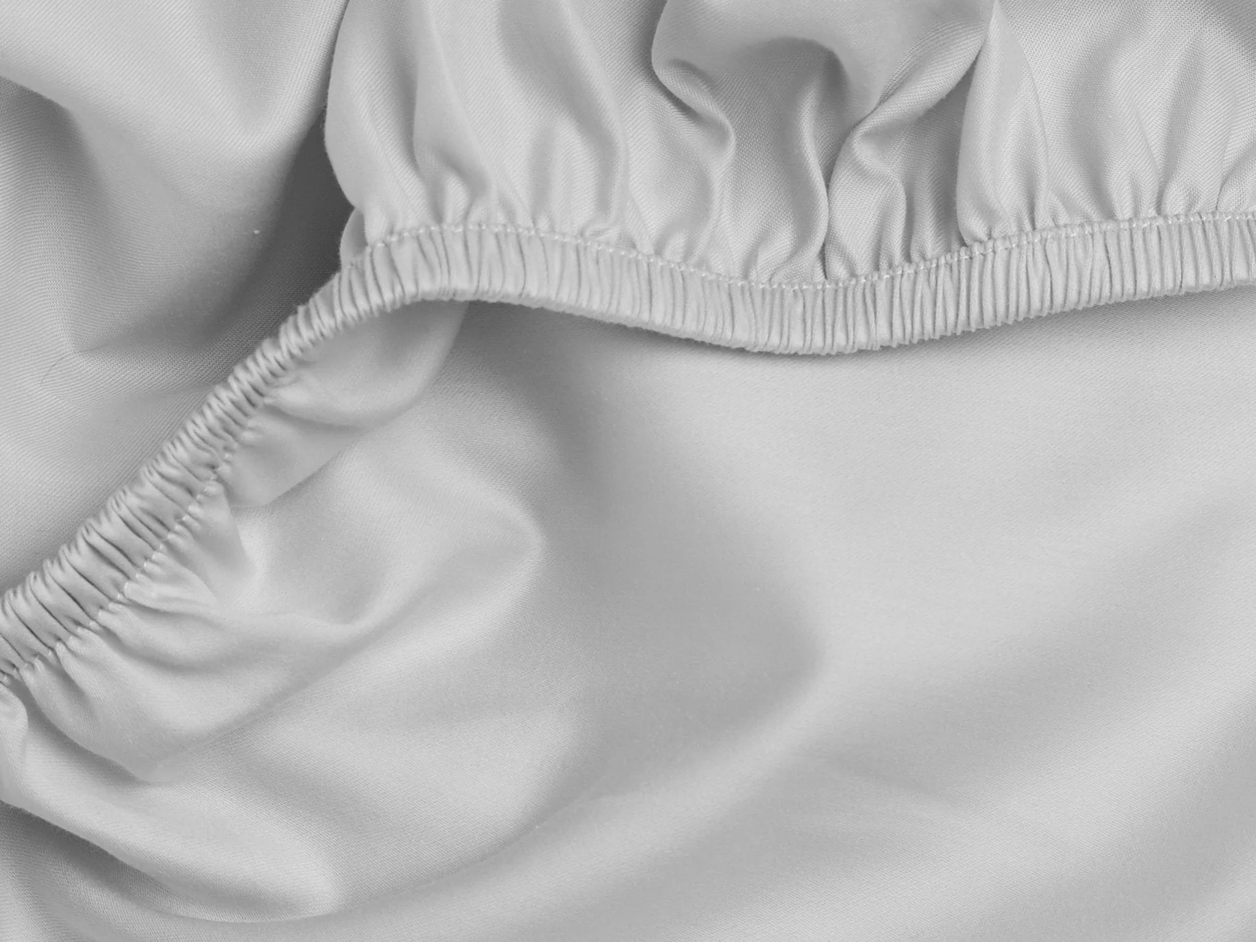Sateen Fitted Sheet (Light Grey) - Image 3