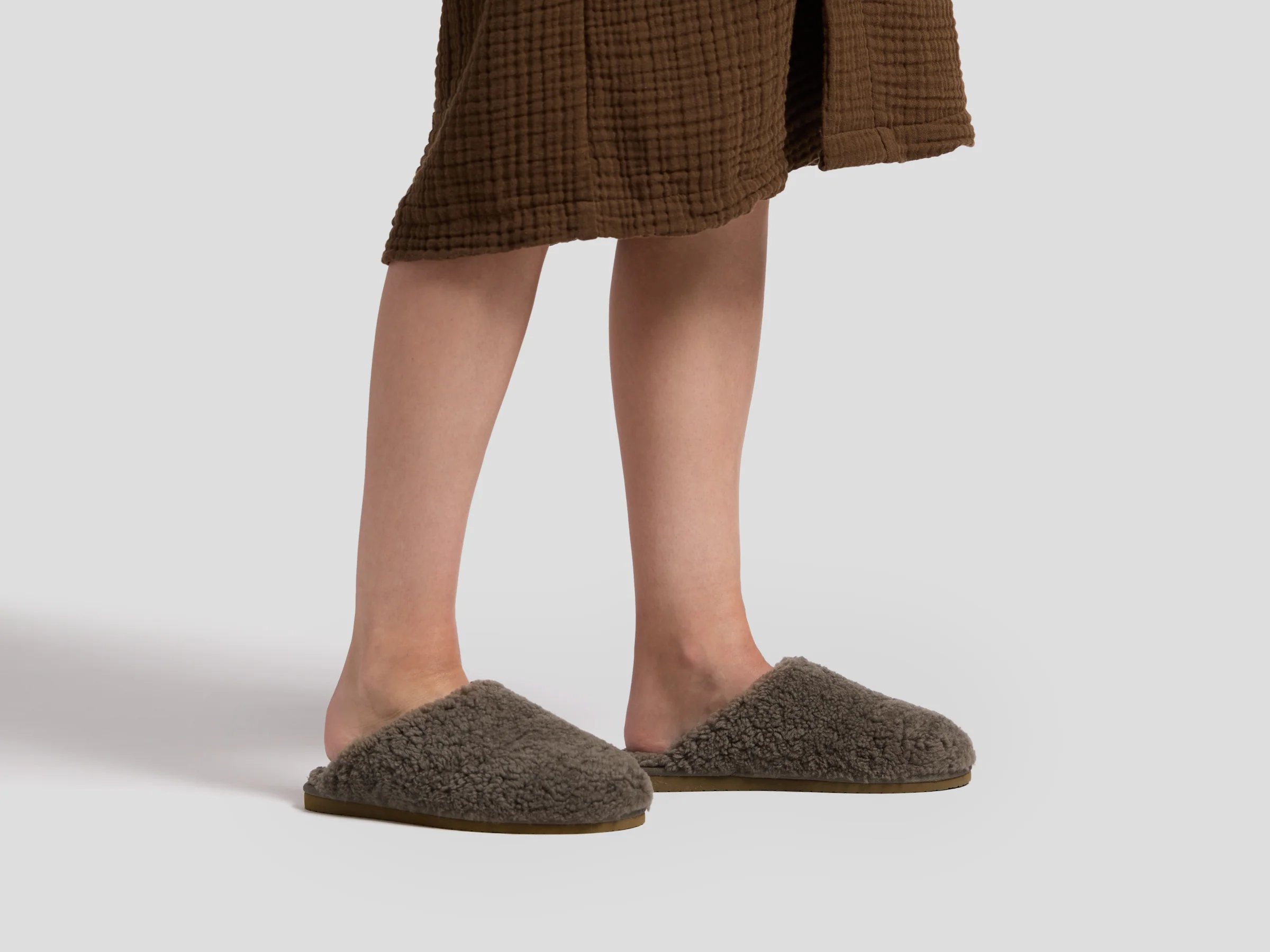 Shearling Wool Clogs (Ash) - Image 2