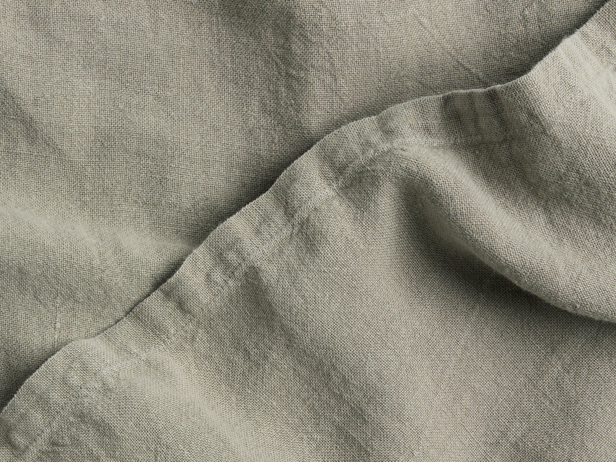Vintage Linen Bed Blanket (Moss) - Image 3